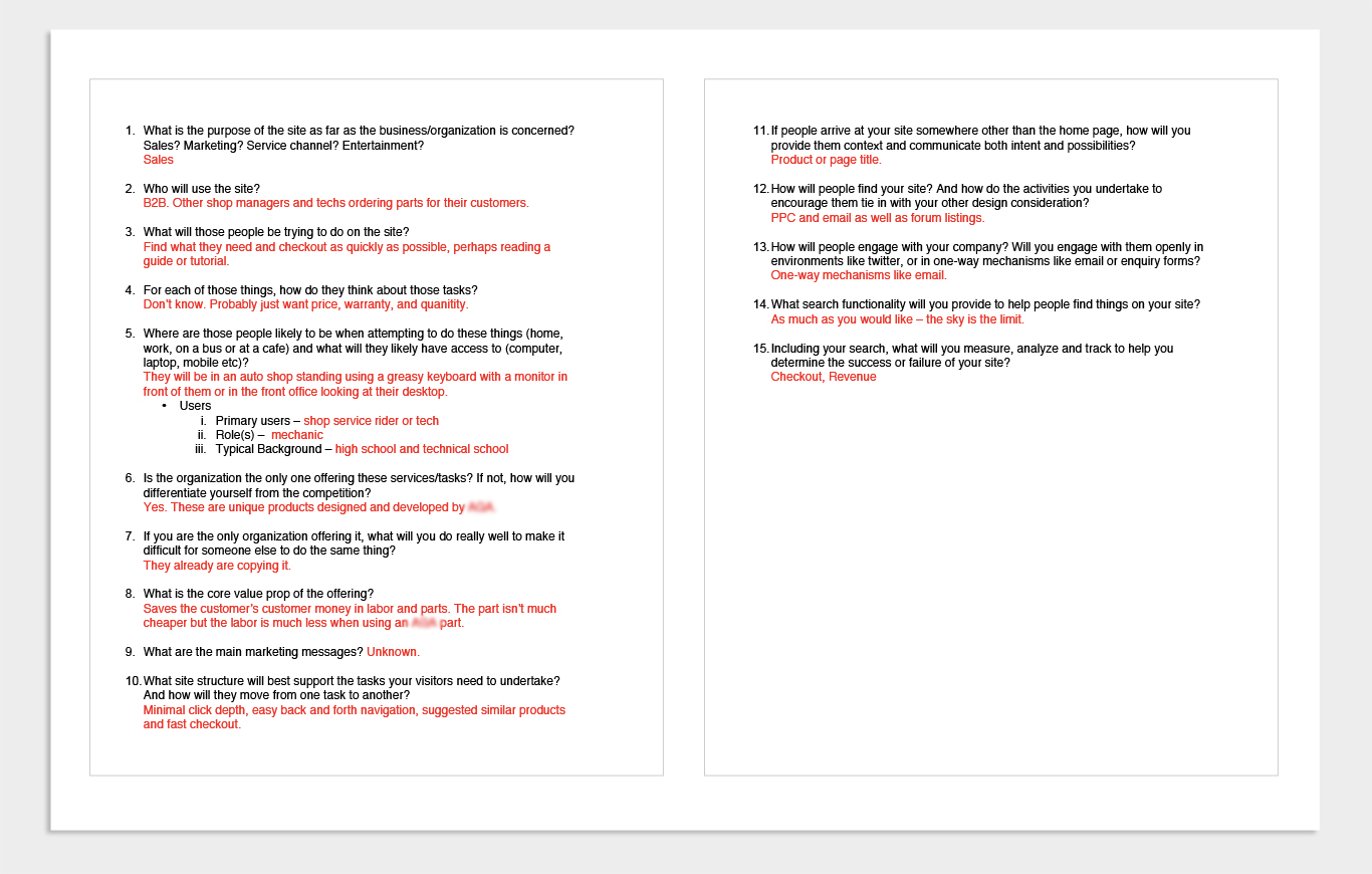 UX Questionnaire Sample 1
