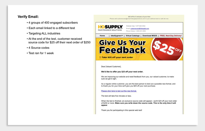 Targeted email sent for user testing feedback
